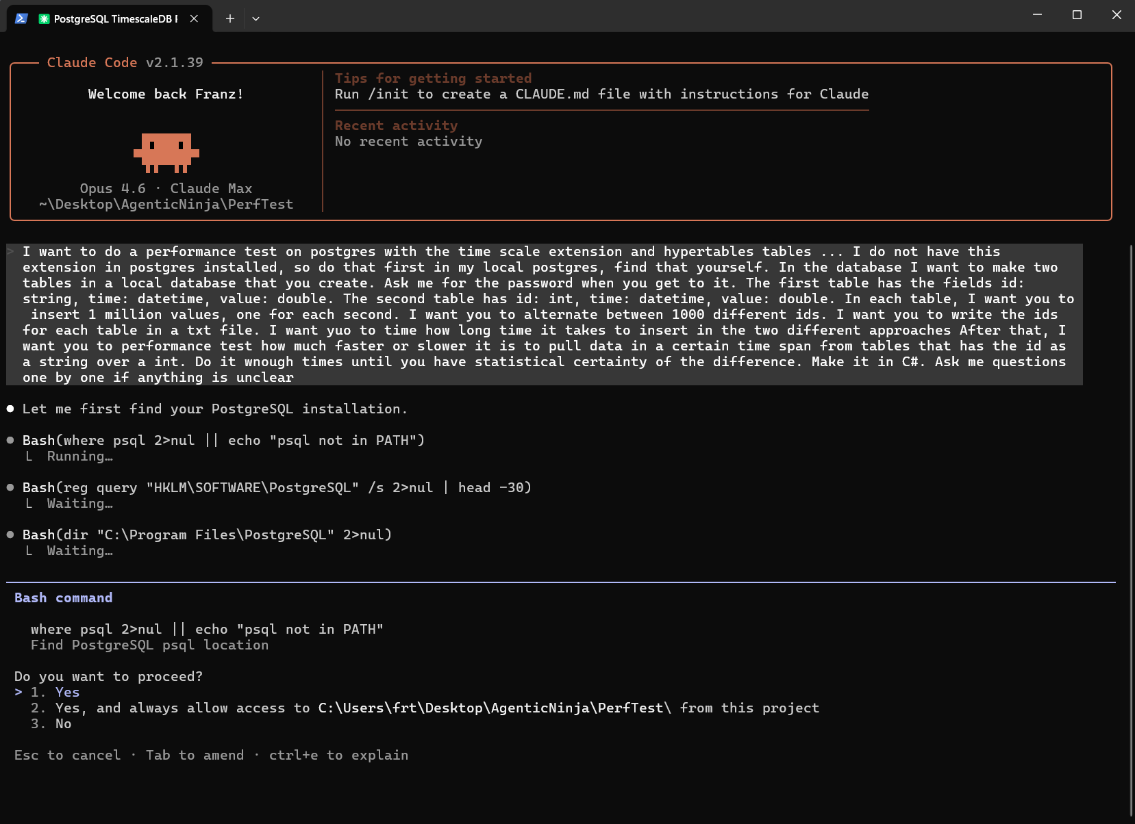 Claude Code in terminal