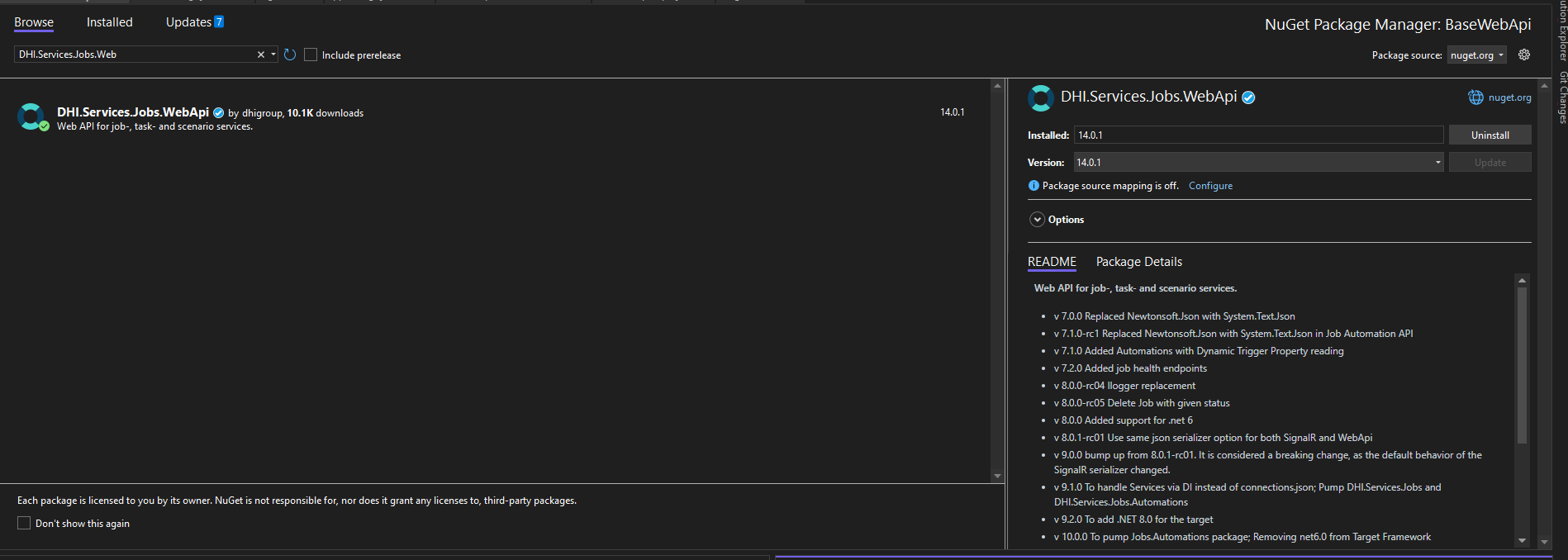 NuGet Download DHI.Services.Jobs.WebApi